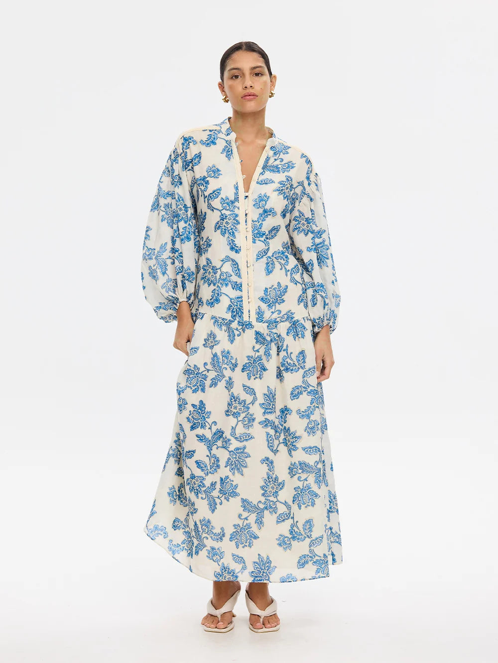 KIVARI | Bluebell Maxi Dress - Blue Ecru