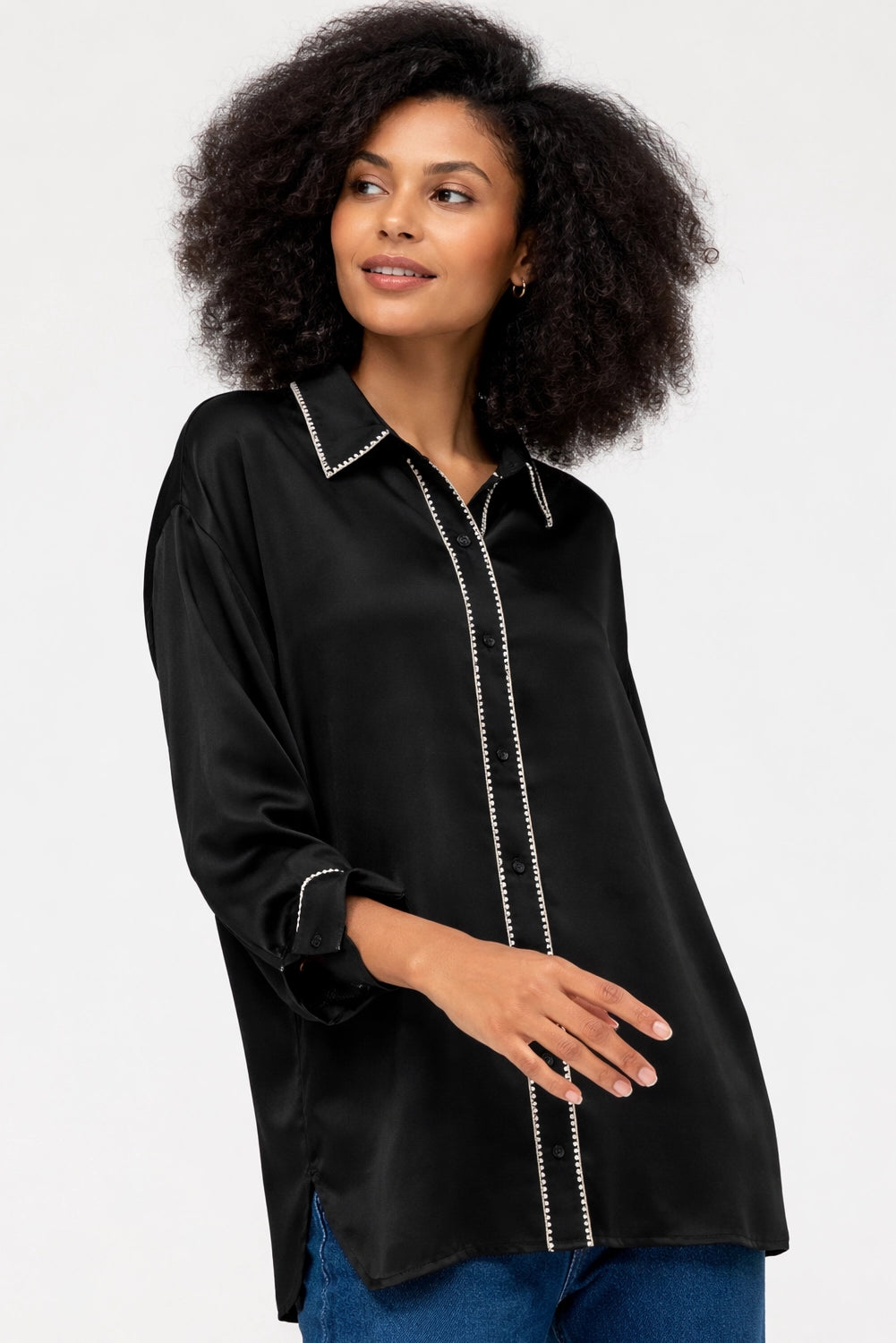 JOHNNY WAS | THE SLIM AUDREY COLLARED SHIRT - DOMITILA C18225-O