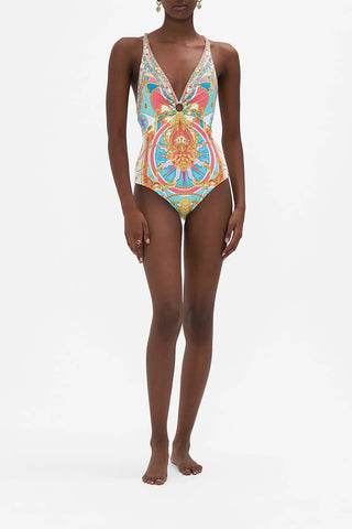 CAMILLA | Sail Away With Me Ring Detail Plunge One Piece