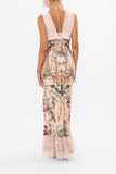 CAMILLA | Rose Garden Revolution Bias Dress With Mesh Overlay