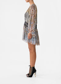 CAMILLA | ISTANBUL ANIMALIA RELAXED SHORT DRESS WITH DROPPED WAIST