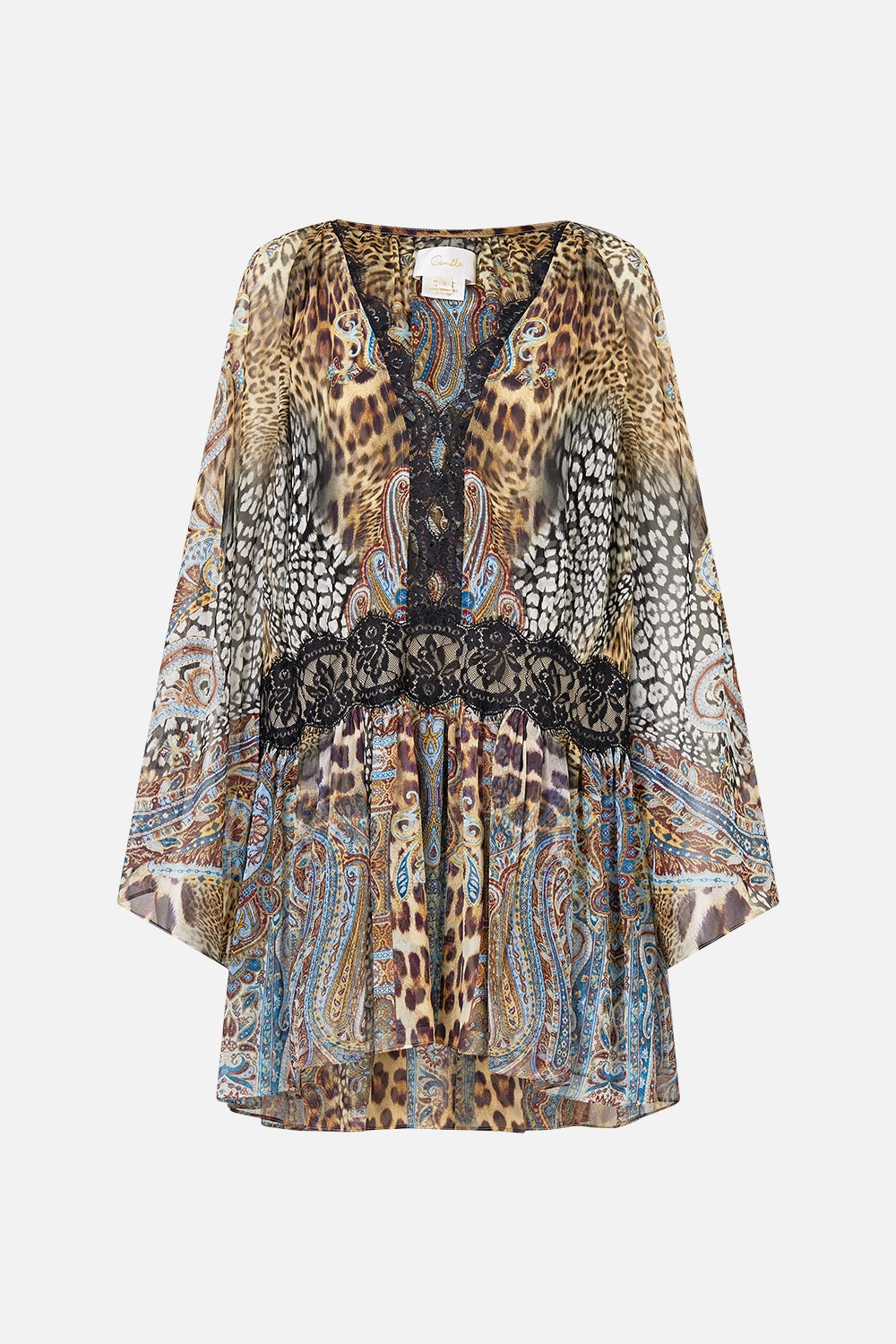 CAMILLA | ISTANBUL ANIMALIA RELAXED SHORT DRESS WITH DROPPED WAIST