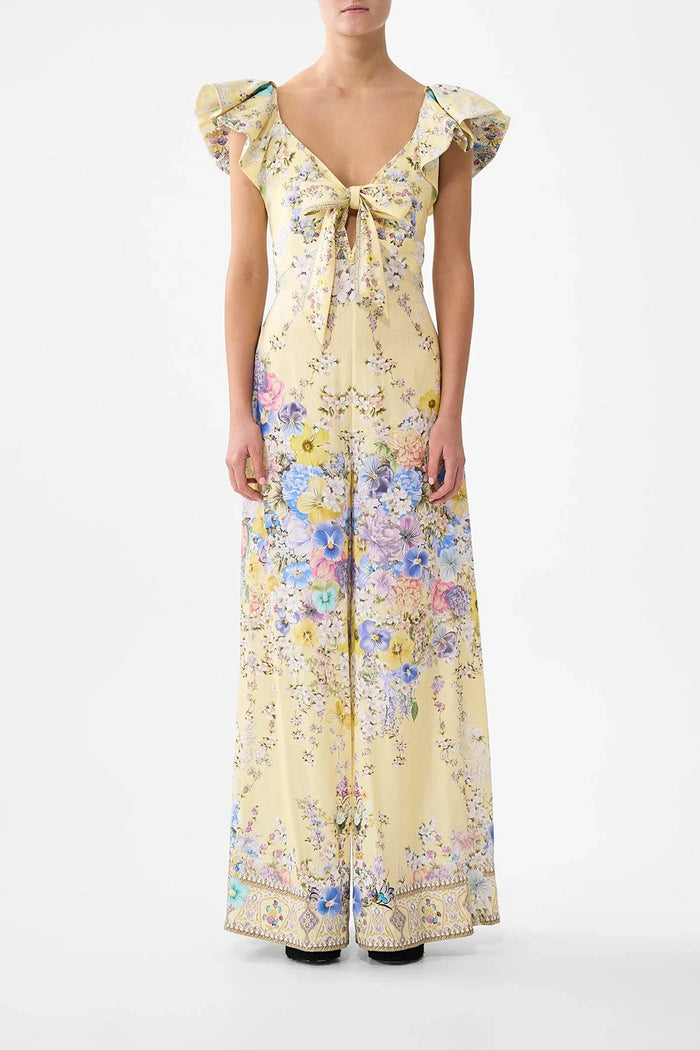 CAMILLA | DARLING BUDS TIE FRONT FRILL SLEEVE JUMPSUIT