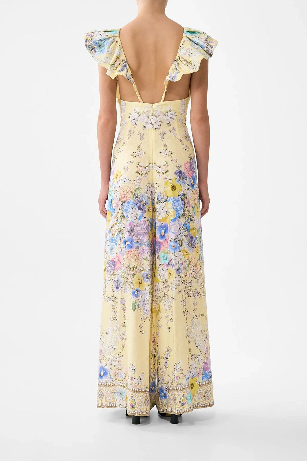 CAMILLA | DARLING BUDS TIE FRONT FRILL SLEEVE JUMPSUIT