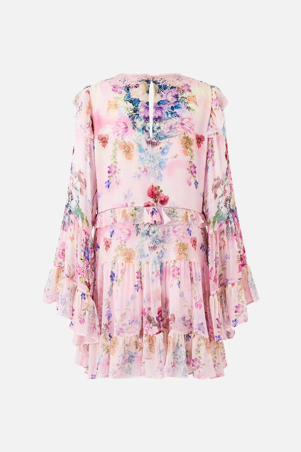 CAMILLA | PALATIAL PASTELS TIERED SWING MINI DRESS