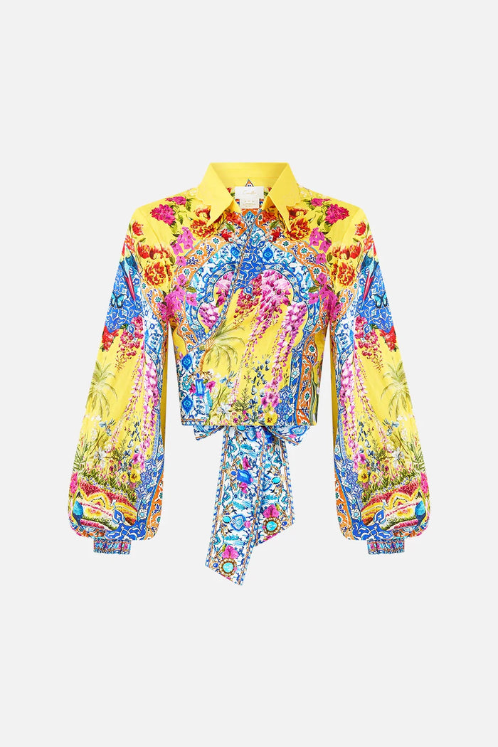 CAMILLA | SULTANAHMET SUMMER CROPPED WRAP SHIRT