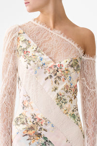 CAMILLA | TWILIGHT IN ISTANBUL LACE SPLICE ONE SHOULDER DRESS
