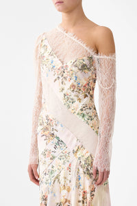 CAMILLA | TWILIGHT IN ISTANBUL LACE SPLICE ONE SHOULDER DRESS