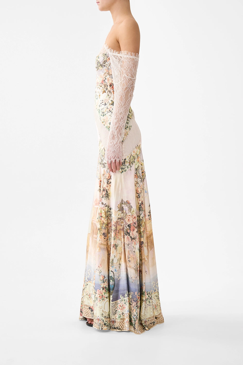 CAMILLA | TWILIGHT IN ISTANBUL LACE SPLICE ONE SHOULDER DRESS