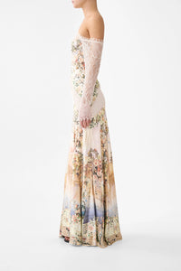 CAMILLA | TWILIGHT IN ISTANBUL LACE SPLICE ONE SHOULDER DRESS