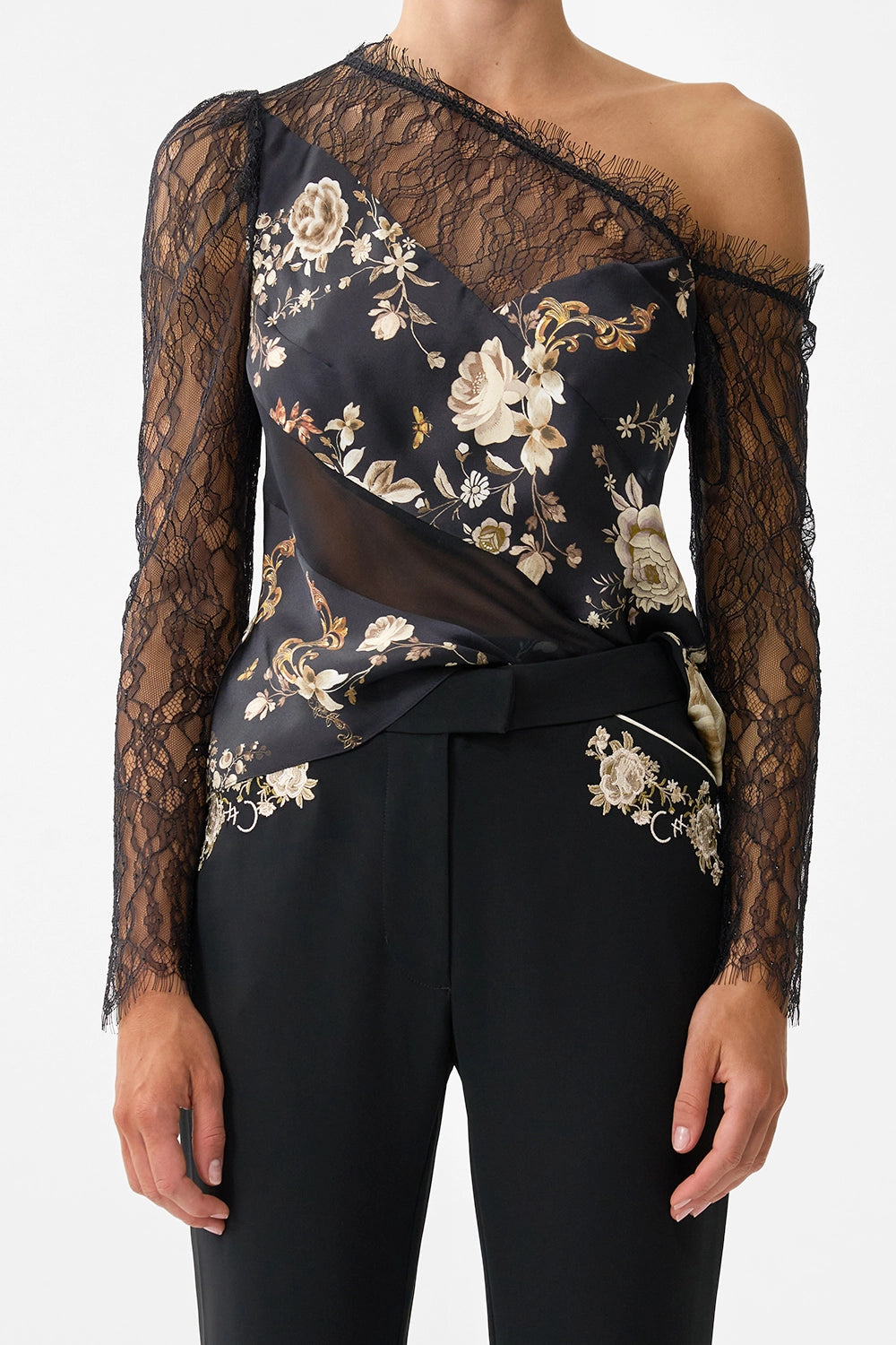 CAMILLA | FLAMENCO FOLKLORE LACE SPLICE ONE SHOULDER TOP