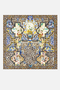 CAMILLA | SEVILLIAN STYLE LARGE CRYSTALLED SILK SQUARE SCARF