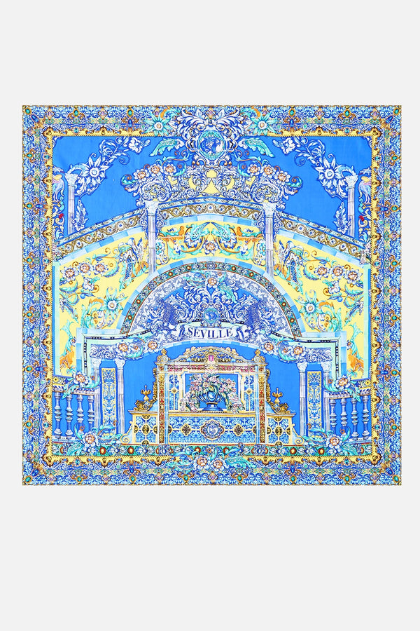 CAMILLA | BENEATH THE ANDALUSIAN SUN LARGE CRYSTALLED SILK SQUARE SCARF