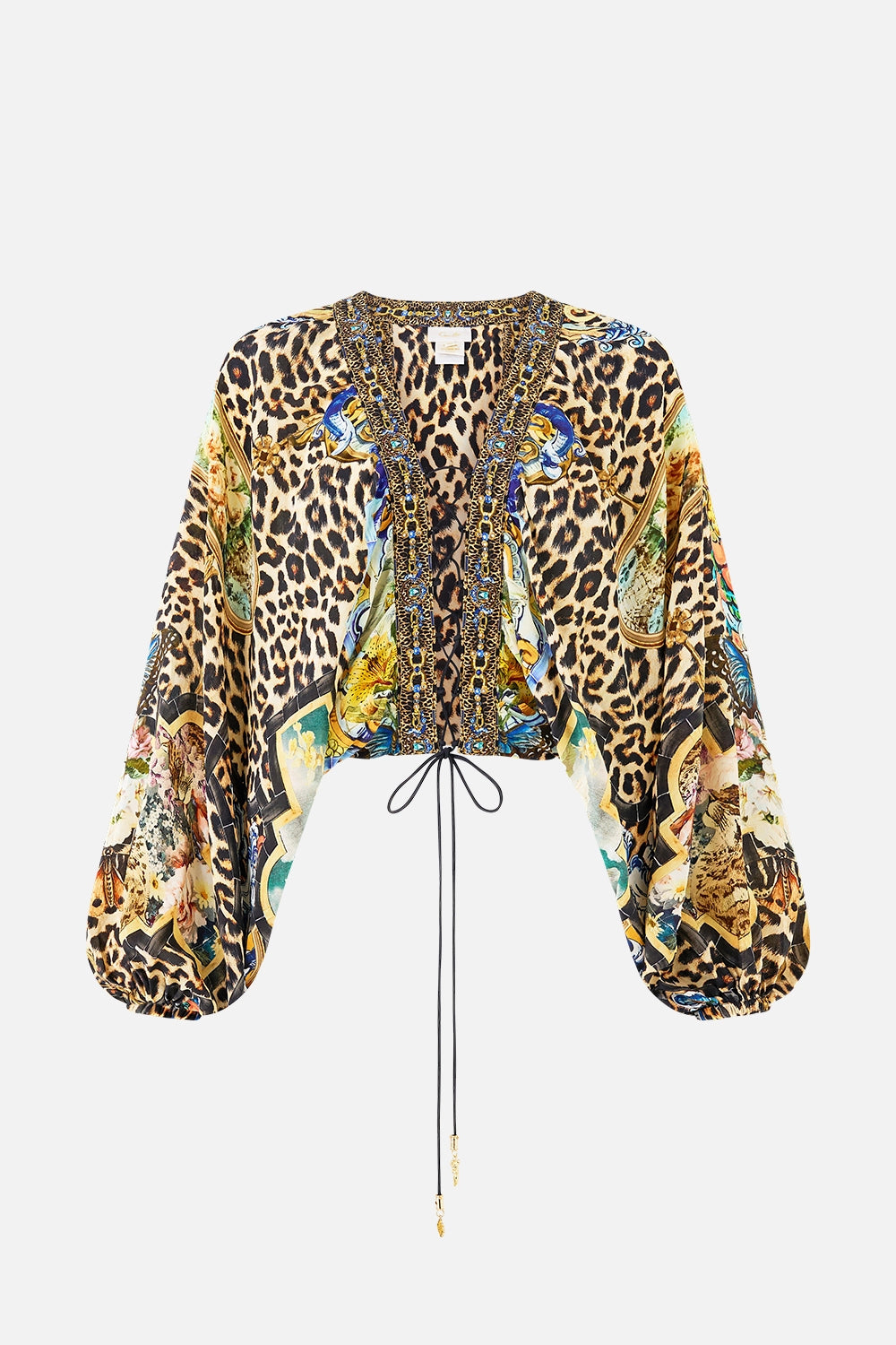 CAMILLA | SEVILLIAN STYLE LACE UP FRONT BLOUSON SLEEVE BLOUSE