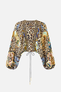 CAMILLA | SEVILLIAN STYLE LACE UP FRONT BLOUSON SLEEVE BLOUSE