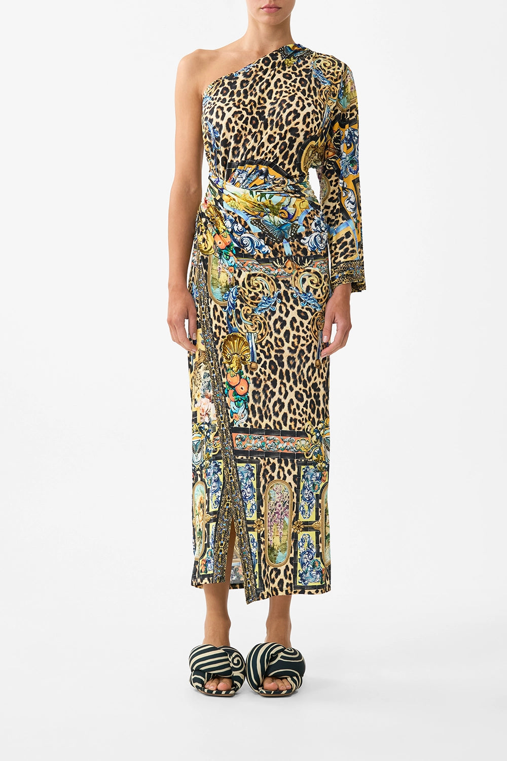 CAMILLA | SEVILLIAN STYLE ONE SHOULDER JERSEY DRESS