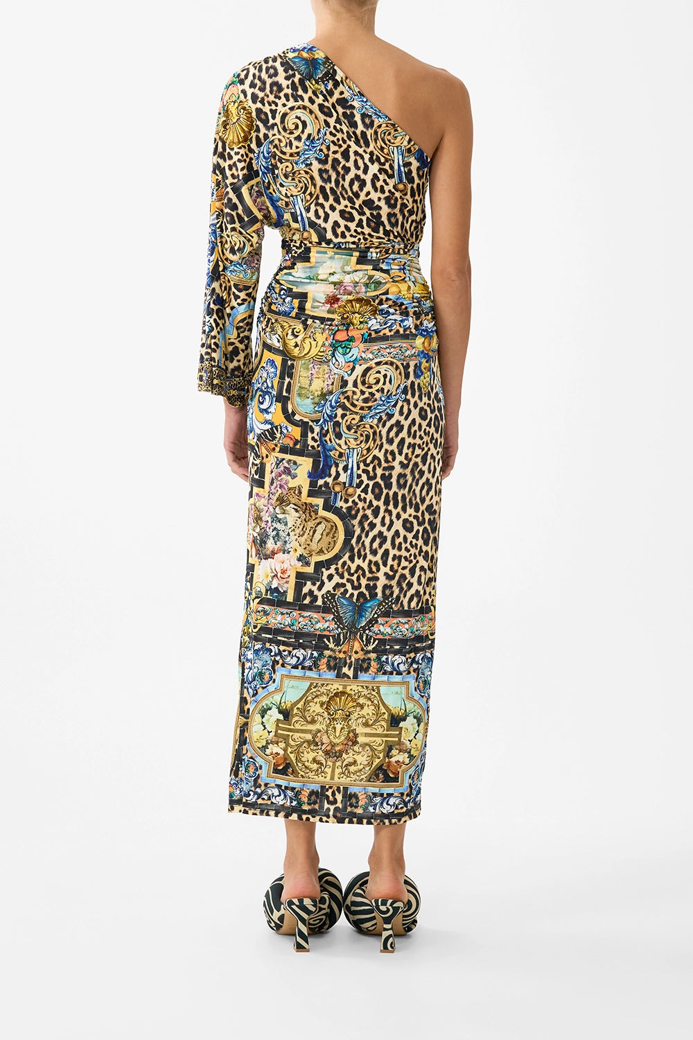 CAMILLA | SEVILLIAN STYLE ONE SHOULDER JERSEY DRESS