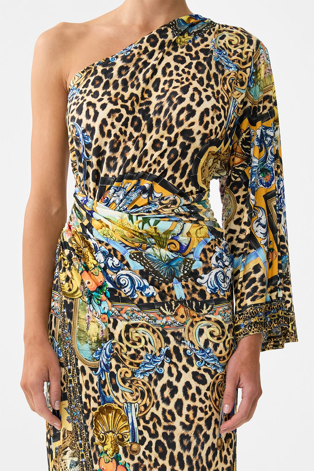 CAMILLA | SEVILLIAN STYLE ONE SHOULDER JERSEY DRESS