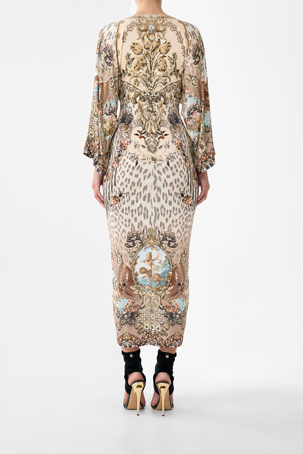 CAMILLA | ARANJUEZ ANIMALIA LONG SPLIT FRONT TWIST DRESS