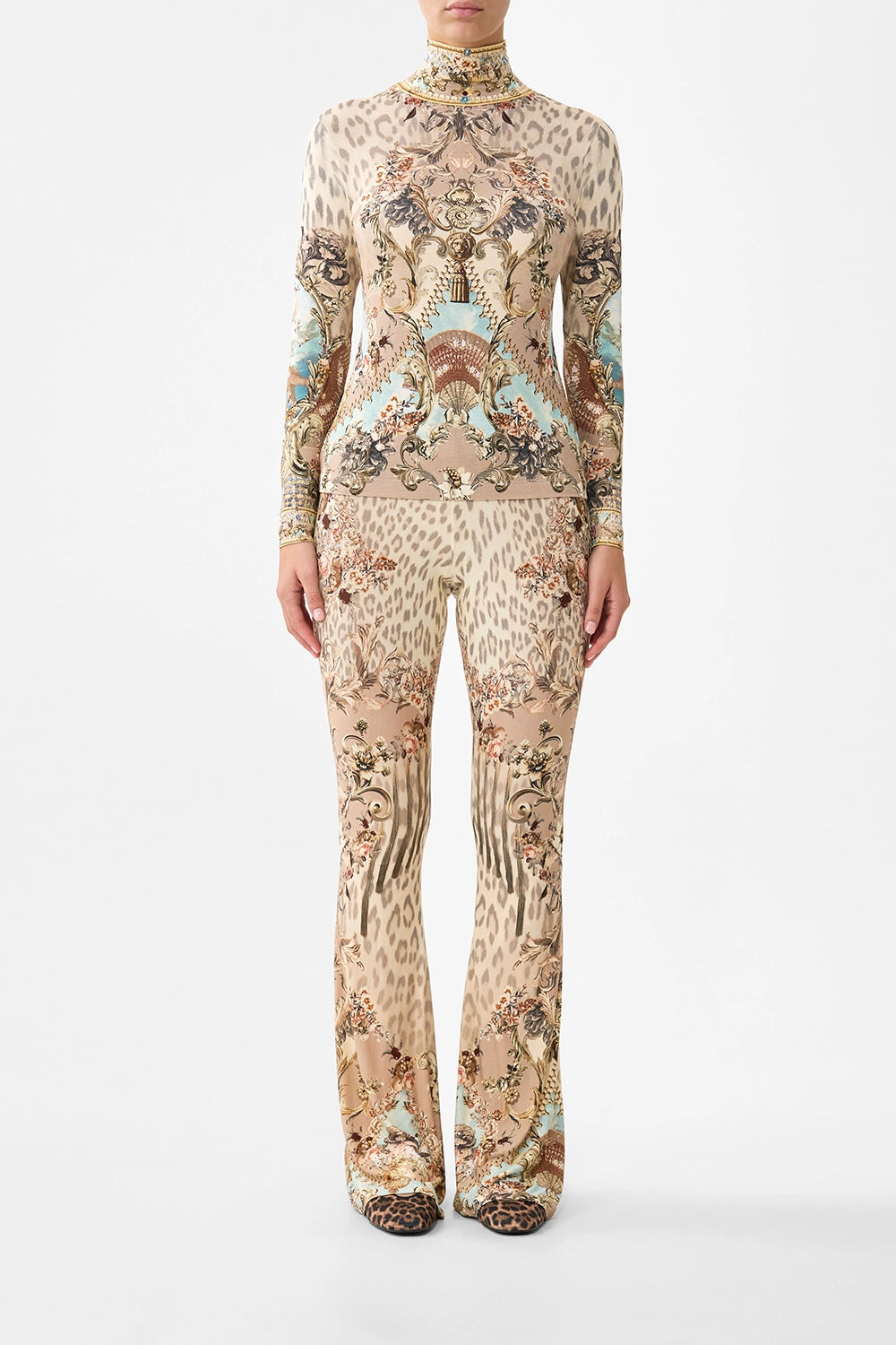 CAMILLA | ARANJUEZ ANIMALIA HIGH WAISTED FLARED TROUSER