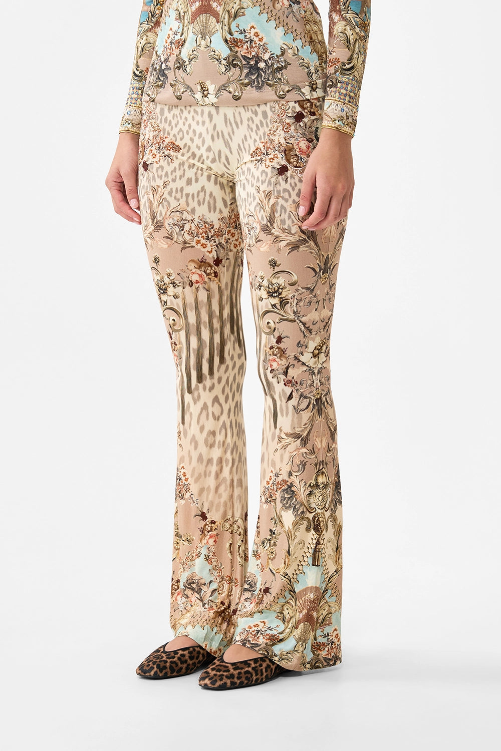 CAMILLA | ARANJUEZ ANIMALIA HIGH WAISTED FLARED TROUSER