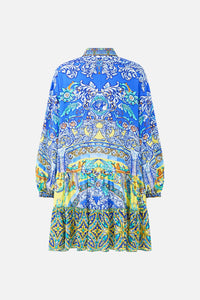 CAMILLA | BENEATH THE ANDALUSIAN SUN LONG SLEEVE TIERED SHORT DRESS