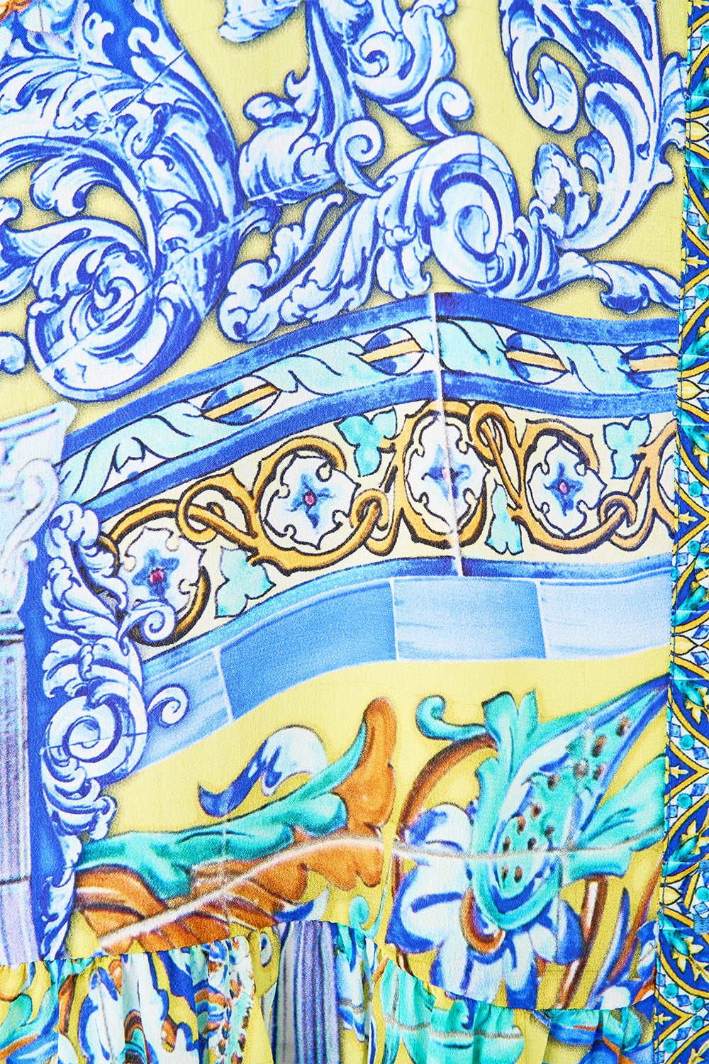 CAMILLA | BENEATH THE ANDALUSIAN SUN LONG SLEEVE TIERED SHORT DRESS