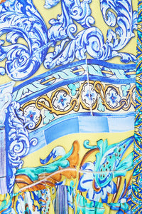 CAMILLA | BENEATH THE ANDALUSIAN SUN LONG SLEEVE TIERED SHORT DRESS