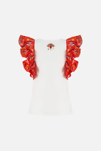 CAMILLA | OLÉ OLÉ DOUBLE FRILL SLEEVE TEE
