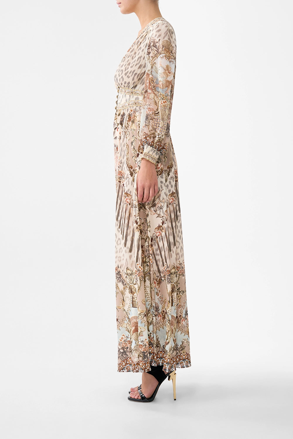 CAMILLA | ARANJUEZ ANIMALIA BUTTON DRESS WITH SHAPED WAISTBAND