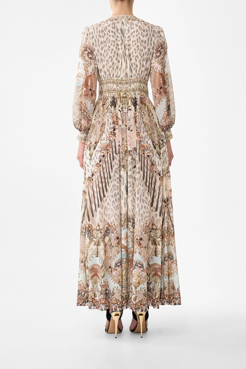 CAMILLA | ARANJUEZ ANIMALIA BUTTON DRESS WITH SHAPED WAISTBAND