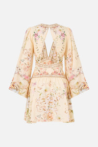 CAMILLA | ADORNED IN ARANJUEZ BUTTON DOWN SHORT DRESS WITH OPEN BACK