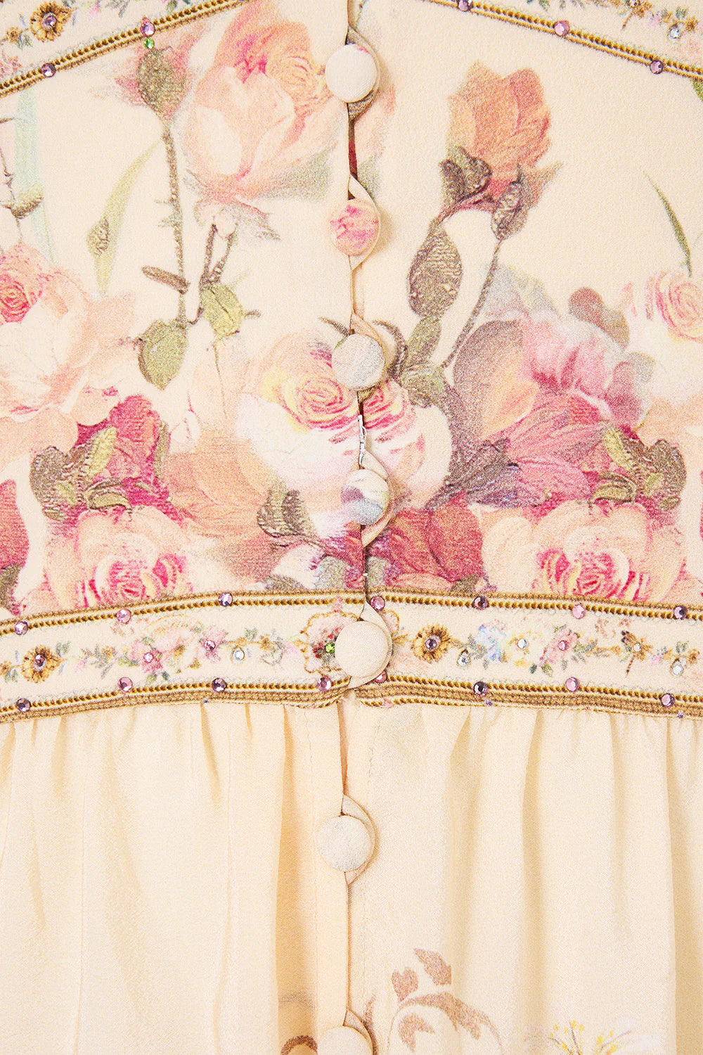 CAMILLA | ADORNED IN ARANJUEZ BUTTON DOWN SHORT DRESS WITH OPEN BACK