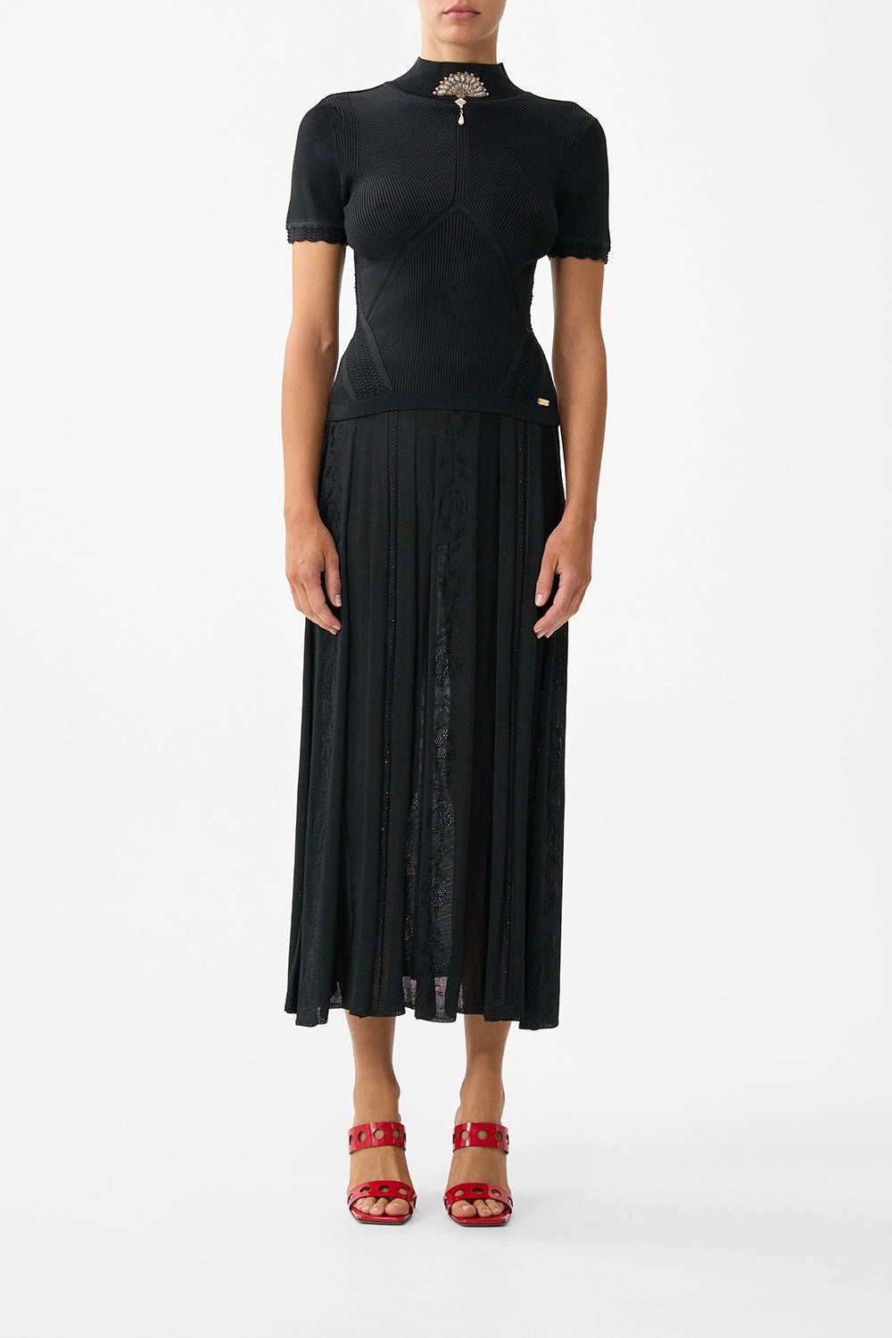 CAMILLA | FLAMENCO FOLKLORE MOCK NECK KNIT TOP