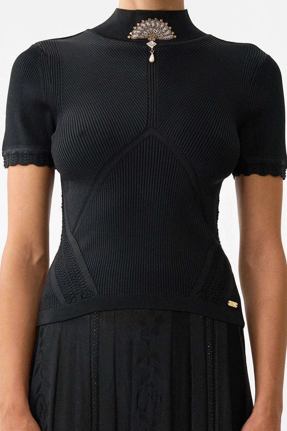 CAMILLA | FLAMENCO FOLKLORE MOCK NECK KNIT TOP