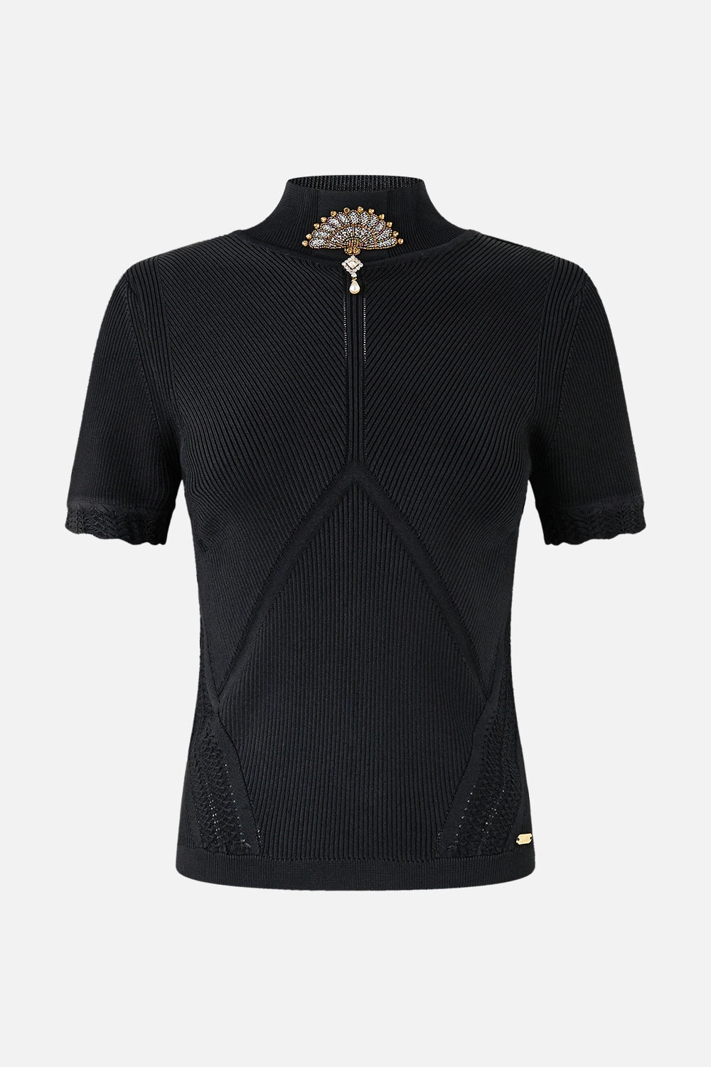 CAMILLA | FLAMENCO FOLKLORE MOCK NECK KNIT TOP