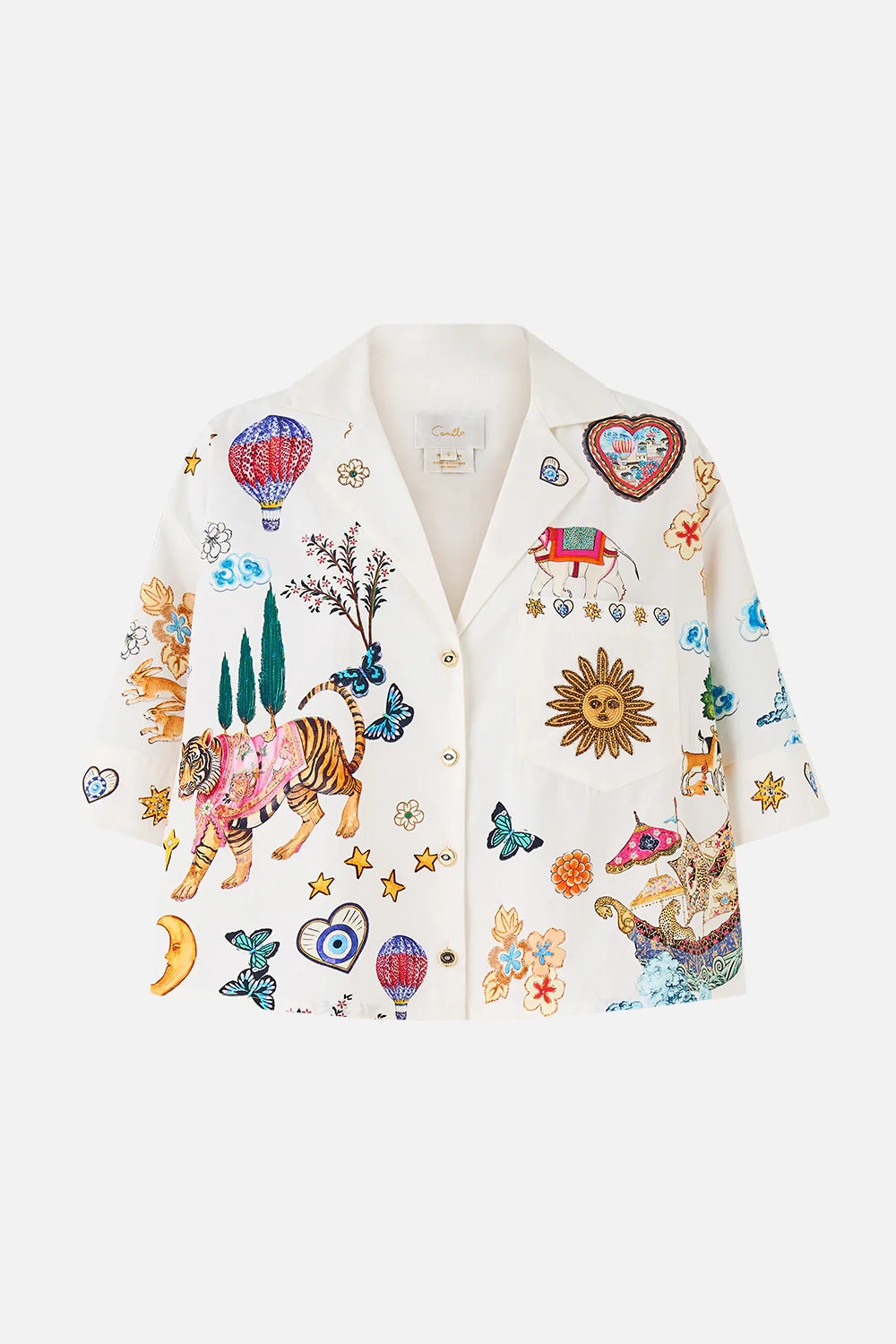 CAMILLA | KAPADOKYA KITSCH CROPPED CAMP COLLAR BLOUSE