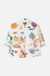 CAMILLA | KAPADOKYA KITSCH CROPPED CAMP COLLAR BLOUSE
