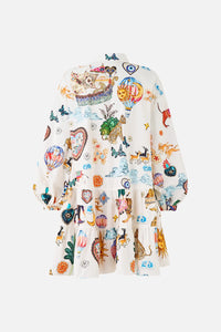 CAMILLA | KAPADOKYA KITSCH LONG SLEEVE TIERED SHORT DRESS