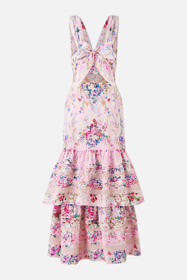 CAMILLA | PALATIAL PASTELS TWO TIERED GATHERED RUFFLE DRESS