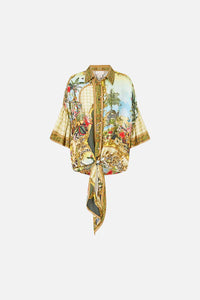 CAMILLA | WANDERLUST EMPIRE TIE FRONT SHIRT WITH SLEEVE FRILL