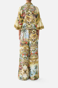 CAMILLA | WANDERLUST EMPIRE TIE FRONT SHIRT WITH SLEEVE FRILL