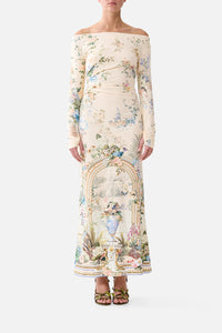 CAMILLA | MIDSUMMER MASTERPIECE OFF SHOULDER GATHERED JERSEY DRESS