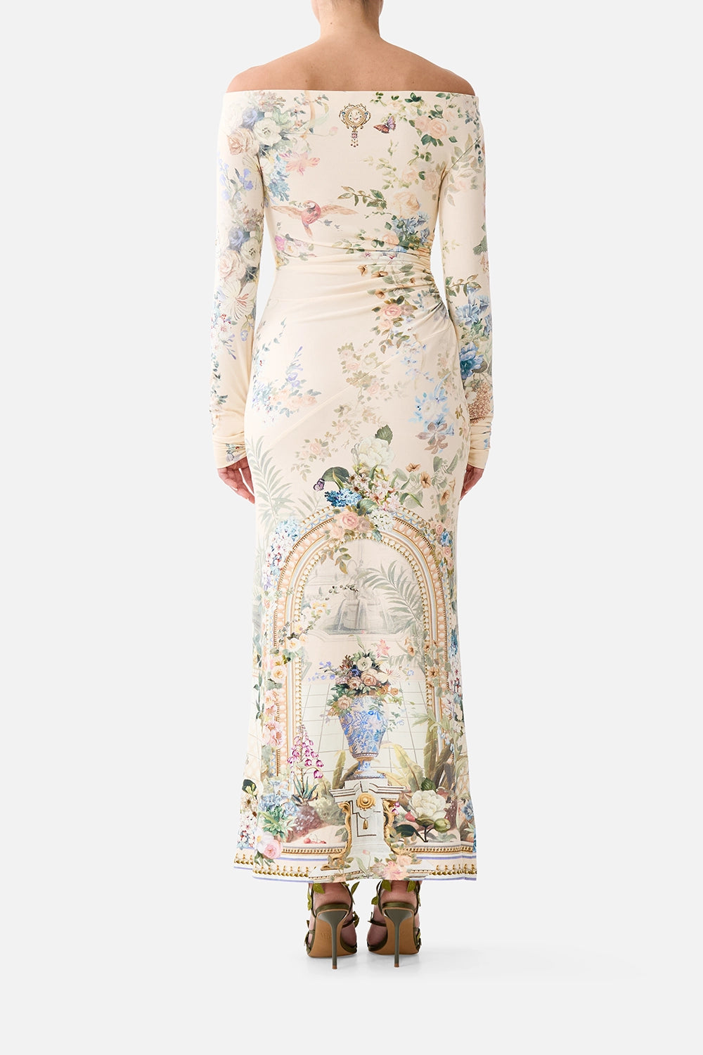 CAMILLA | MIDSUMMER MASTERPIECE OFF SHOULDER GATHERED JERSEY DRESS