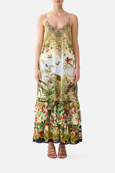 CAMILLA | WANDERLUST EMPIRE STRAPPY MAXI DRESS WITH TIERS