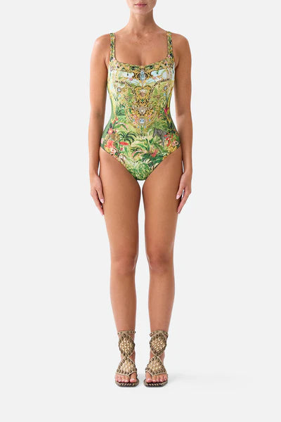 CAMILLA | WANDERLUST EMPIRE UNDERWIRE SQUARE NECK ONE PIECE W SCOOP BACK