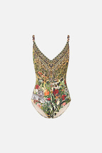 CAMILLA | LEOTIGRA LAND V NECK UNDERWIRE ONE PIECE W BACK CLOSURE