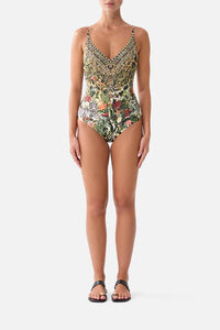CAMILLA | LEOTIGRA LAND V NECK UNDERWIRE ONE PIECE W BACK CLOSURE