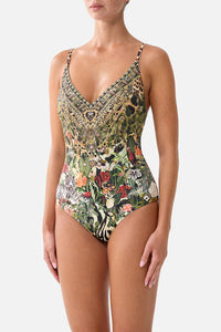 CAMILLA | LEOTIGRA LAND V NECK UNDERWIRE ONE PIECE W BACK CLOSURE