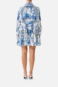 CAMILLA | THE PORCELAIN PARLOUR LONG SLEEVE TIERED SHORT DRESS